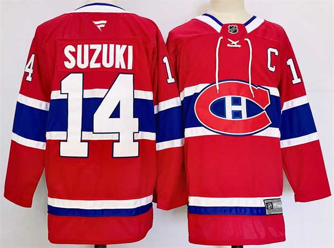 Men's Montreal Canadiens #14 Nick Suzuki Red 2024-25 Stitched Jersey,We sell and wholesale Men's Montreal Canadiens #14 Nick Suzuki Red 2024-25 Stitched Jersey on line form chian!